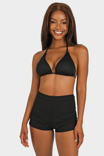 Bacon Bikinis Bikini Bottom Brooklyn Shorts Bottom // Black Rib